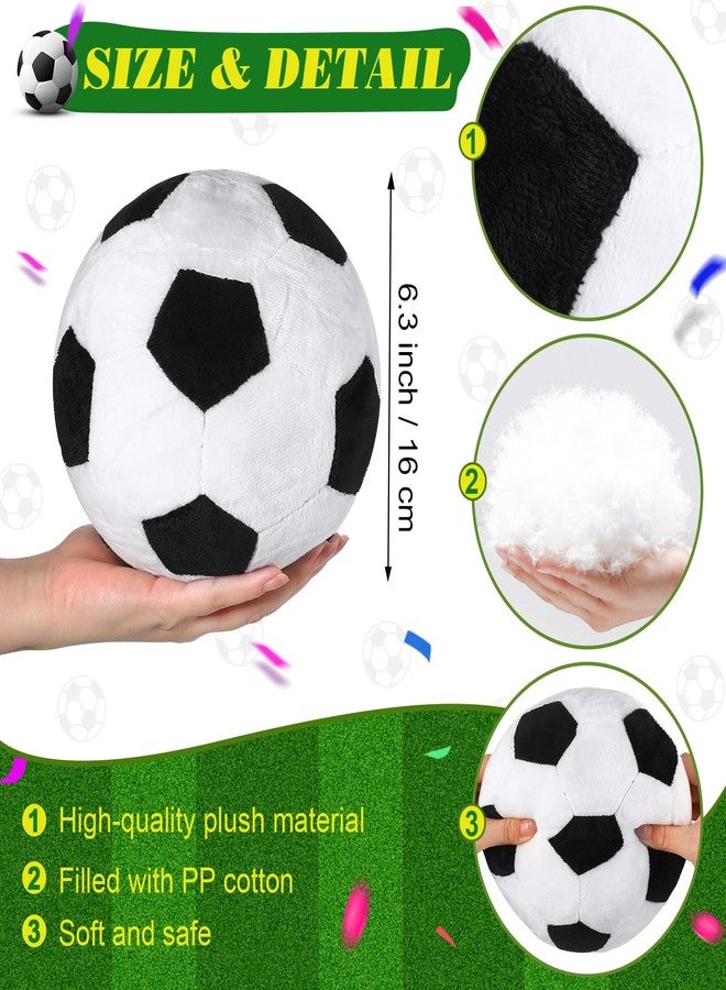 Chalyna 2 Pieces Plush Soccer Balls Stuffed Pillow Black and White Soft Throw Pillows for Girls and Boys Soccer Ball Themed Room Decor Sport Themed Party Decoration, 6.3 Inch - Image 2